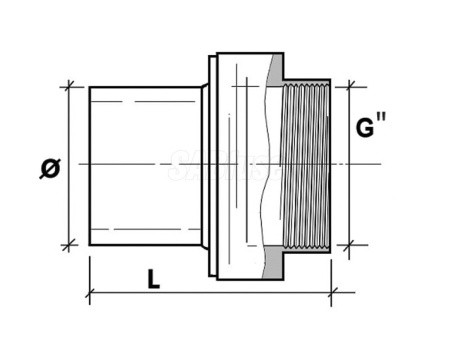 Переход ПЭ/ЛАТУНЬ PN16 SDR11 PE100 D63X2 Переход ПЭ/ЛАТУНЬ PN16 SDR11 PE100 D63X2